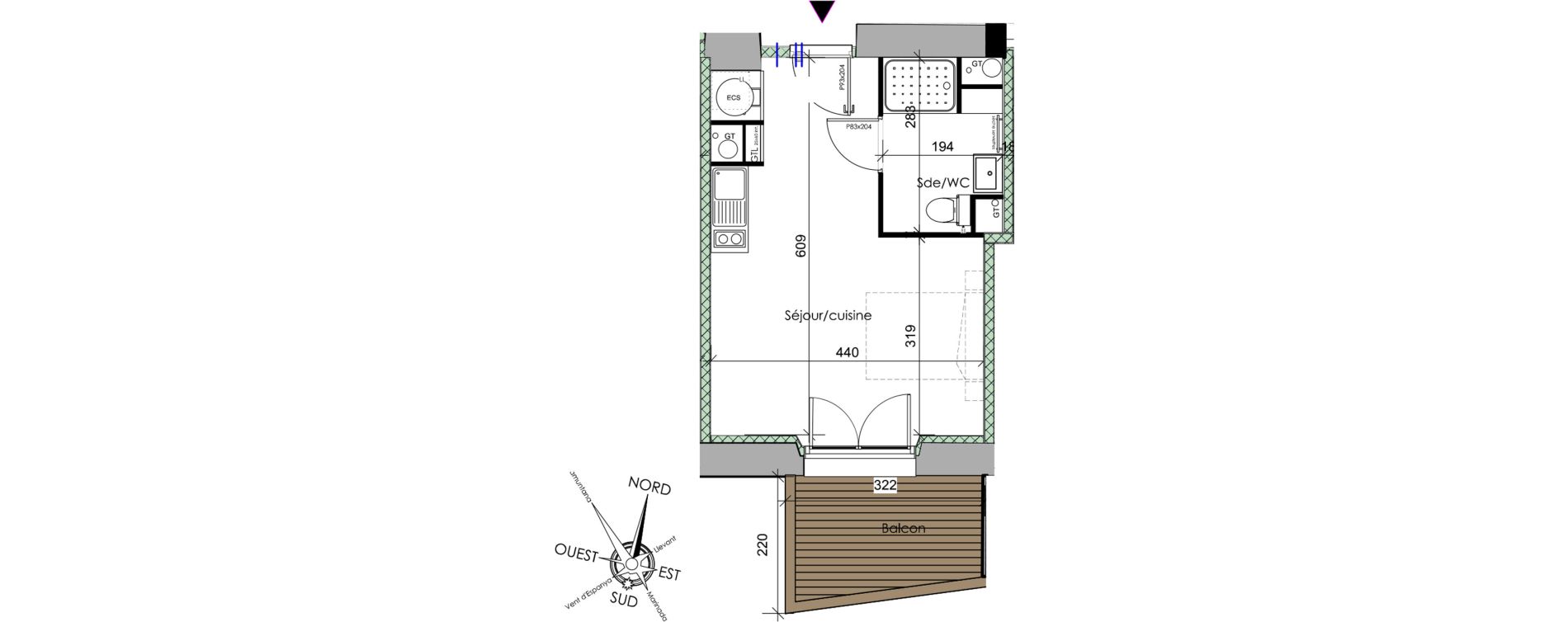 Appartement T1 de 26,50 m2 &agrave; Font-Romeu-Odeillo-Via Centre