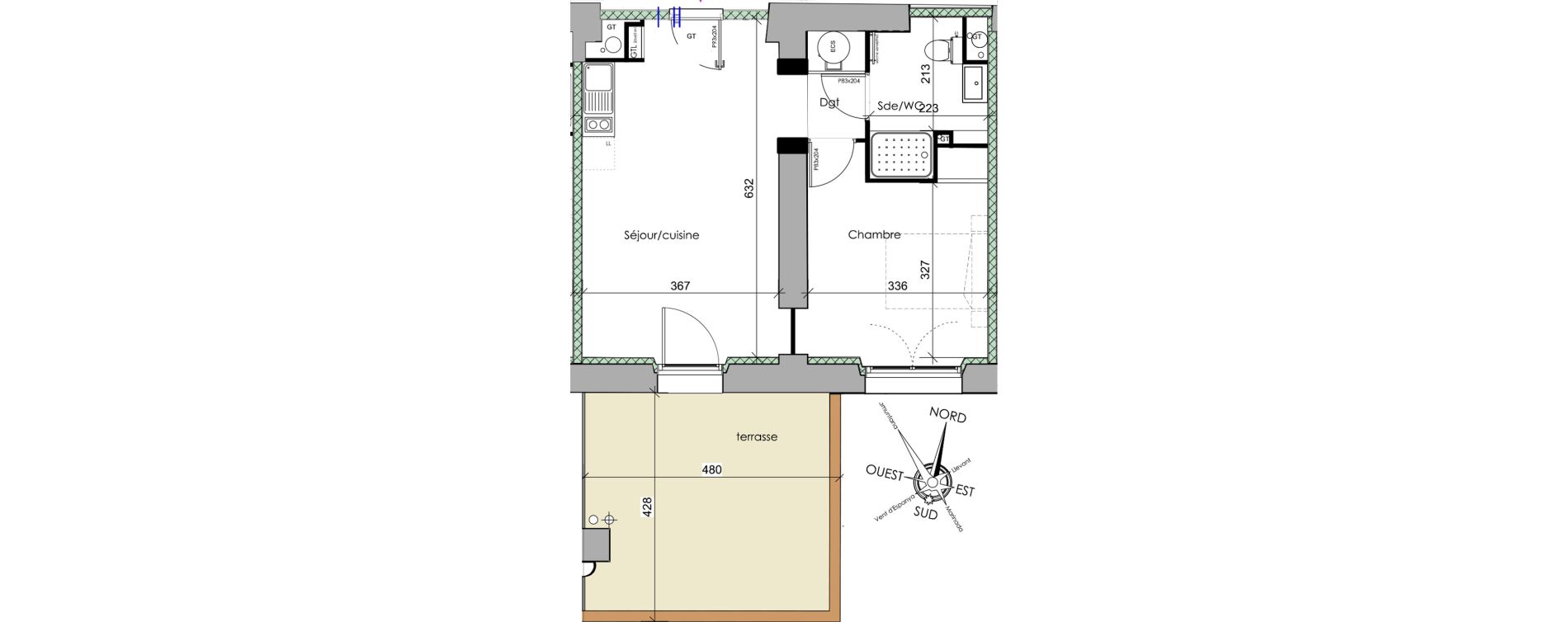 Appartement T2 de 43,60 m2 &agrave; Font-Romeu-Odeillo-Via Centre