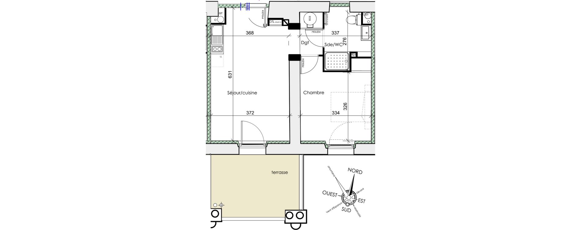 Appartement T2 de 42,80 m2 &agrave; Font-Romeu-Odeillo-Via Centre