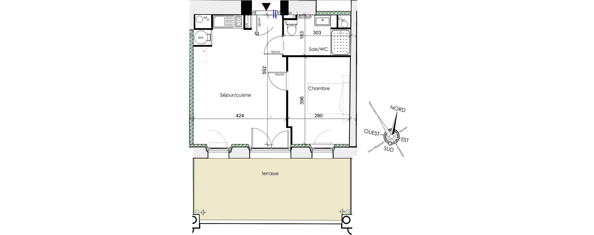 Appartement T2 de 40,40 m2 &agrave; Font-Romeu-Odeillo-Via Centre