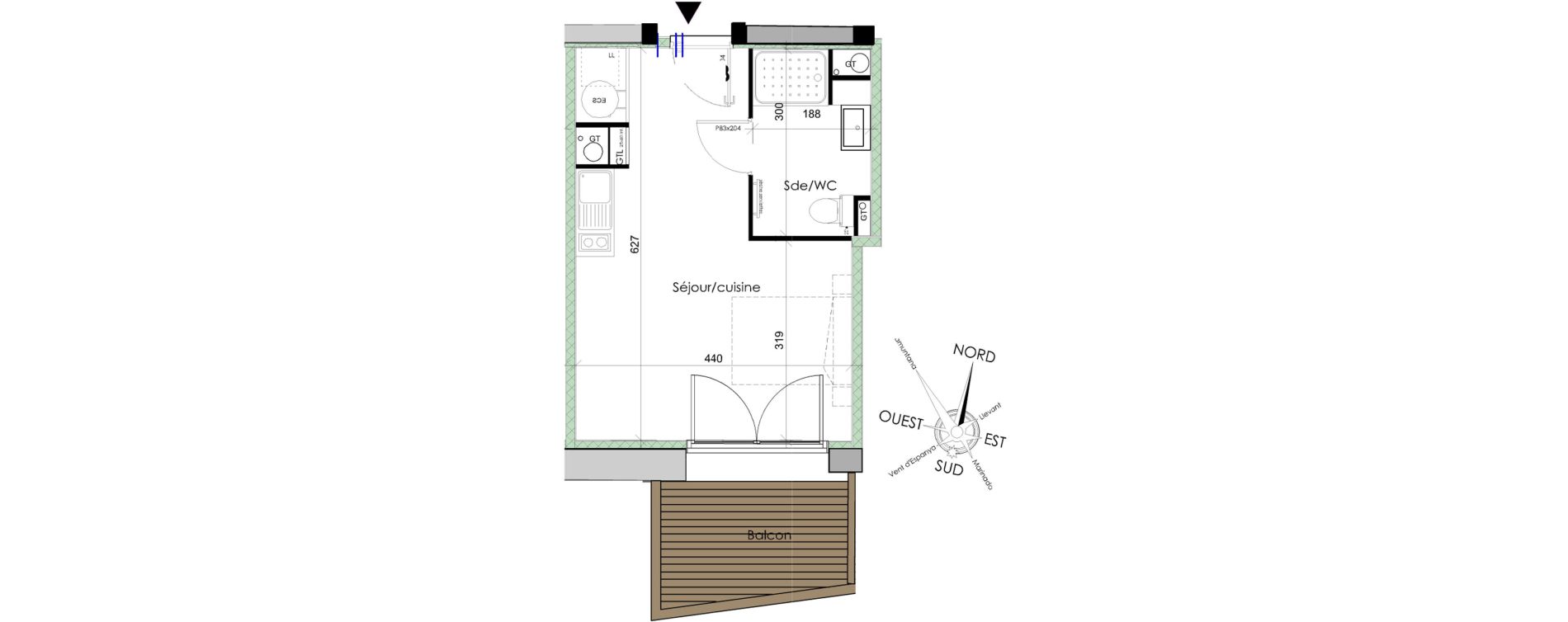Appartement T1 de 27,10 m2 &agrave; Font-Romeu-Odeillo-Via Centre