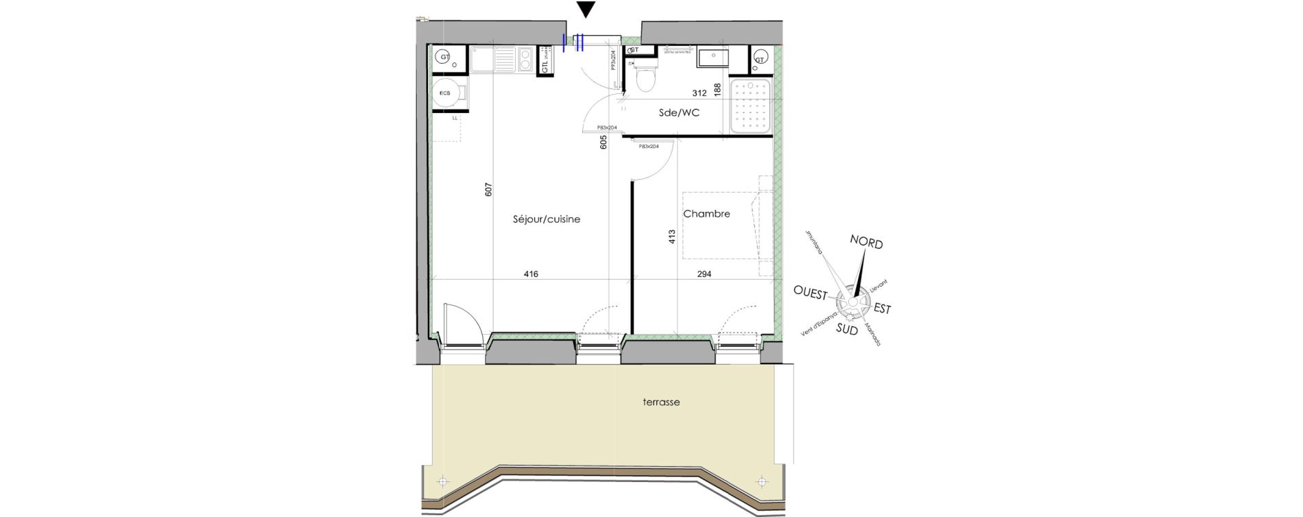 Appartement T2 de 41,90 m2 &agrave; Font-Romeu-Odeillo-Via Centre
