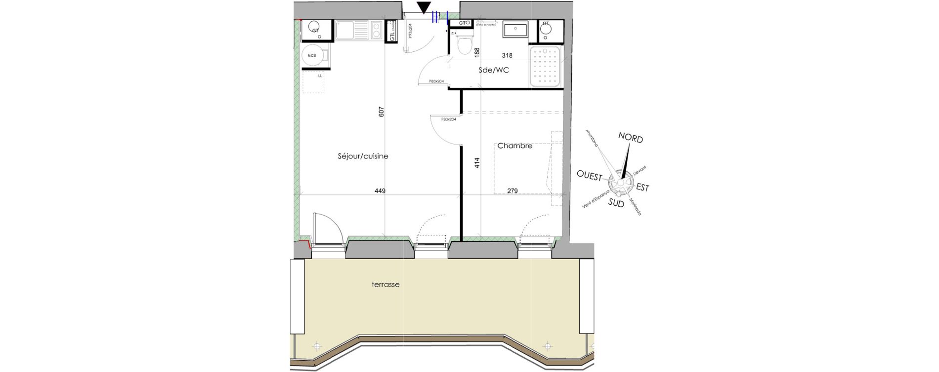 Appartement T2 de 42,60 m2 &agrave; Font-Romeu-Odeillo-Via Centre