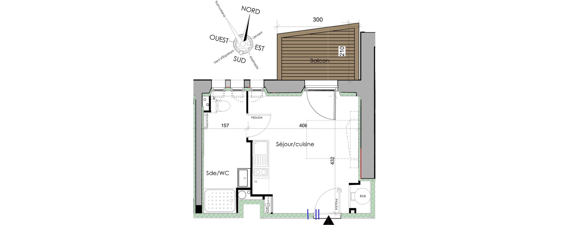 Appartement T1 de 24,00 m2 &agrave; Font-Romeu-Odeillo-Via Centre