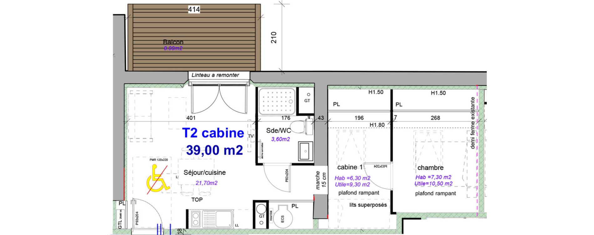 Appartement T2 de 39,00 m2 &agrave; Font-Romeu-Odeillo-Via Centre