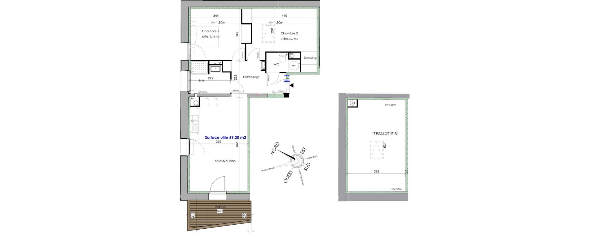 Appartement T3 de 82,00 m2 &agrave; Font-Romeu-Odeillo-Via Centre