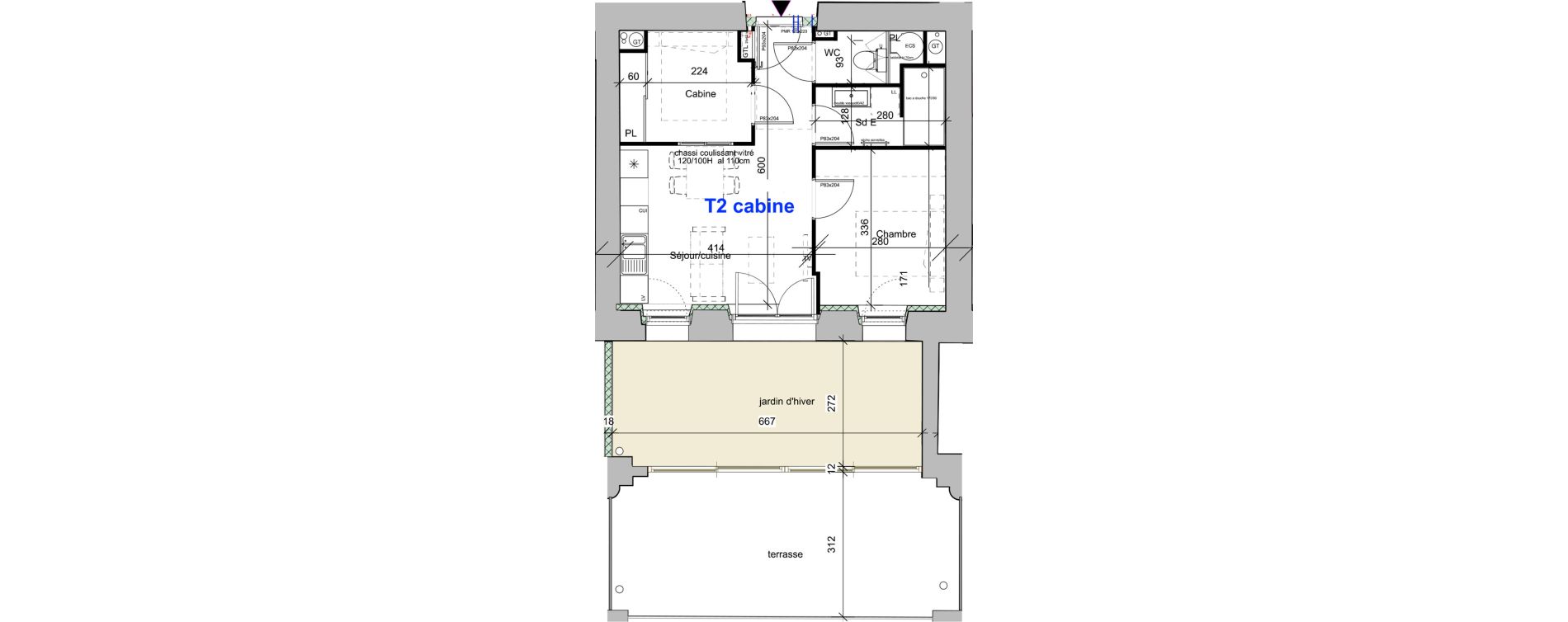 Appartement T2 de 40,30 m2 &agrave; Font-Romeu-Odeillo-Via Centre