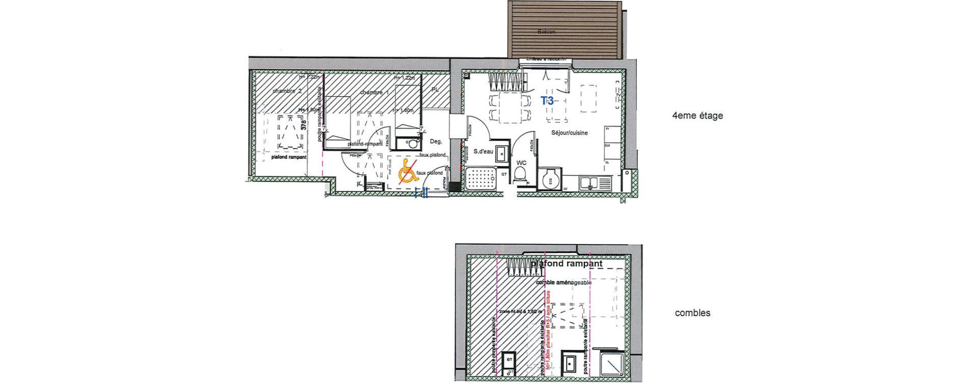 Duplex T3 de 58,90 m2 &agrave; Font-Romeu-Odeillo-Via Centre