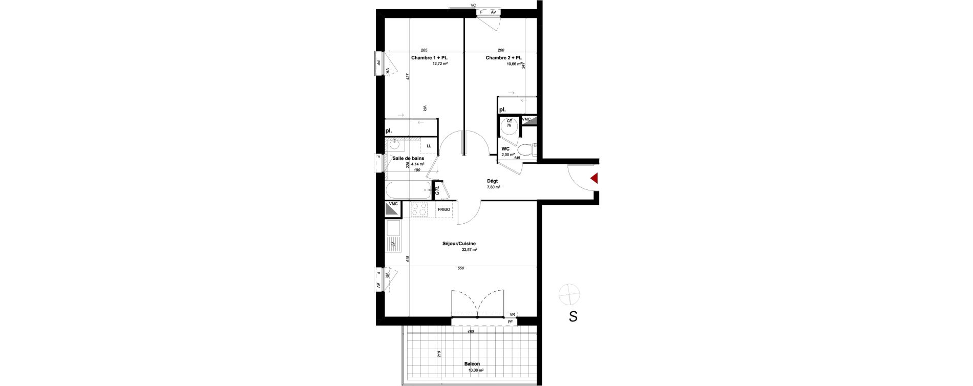 Appartement T3 de 59,89 m2 &agrave; Perpignan Les portes d espagne