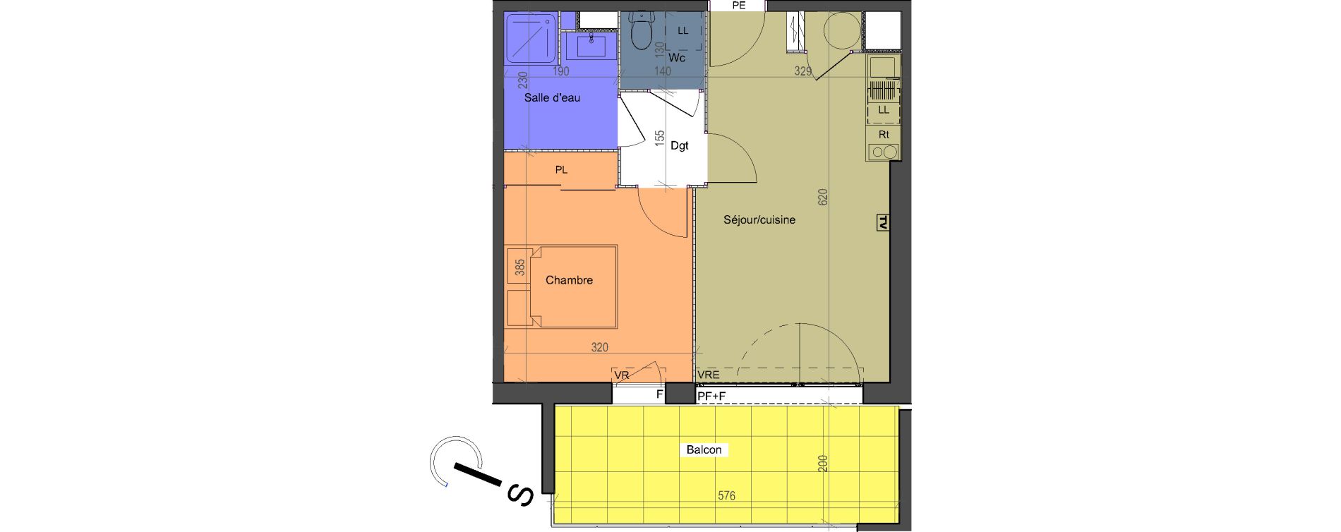 Appartement T2 de 38,90 m2 &agrave; Perpignan Perpignan saint martin