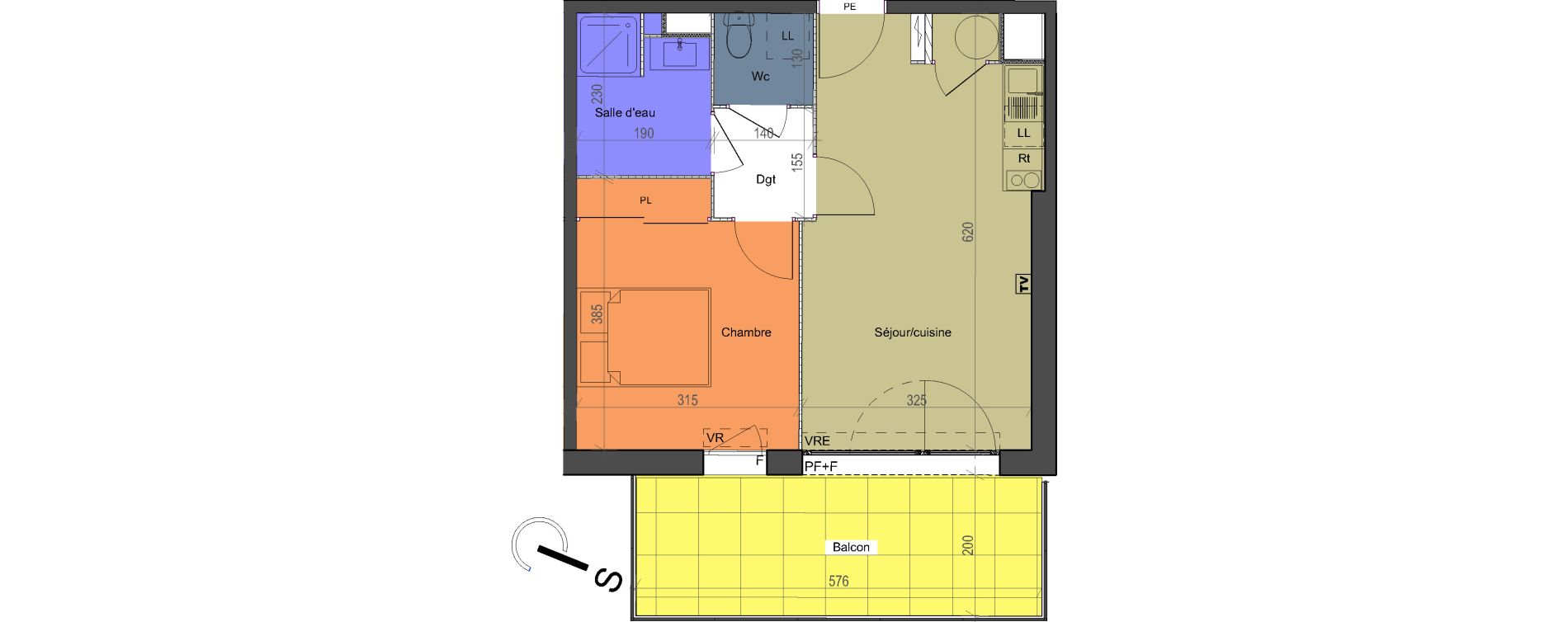 Appartement T2 de 38,91 m2 &agrave; Perpignan Perpignan saint martin