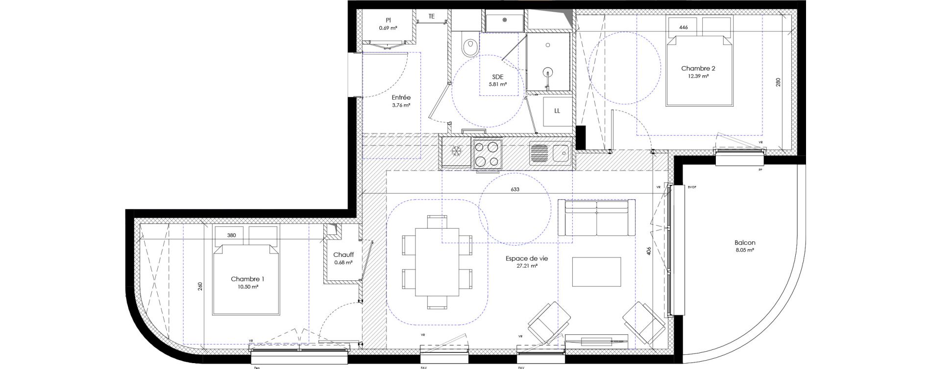 Appartement T3 de 61,05 m2 &agrave; Perpignan Les platanes - saint-jacques