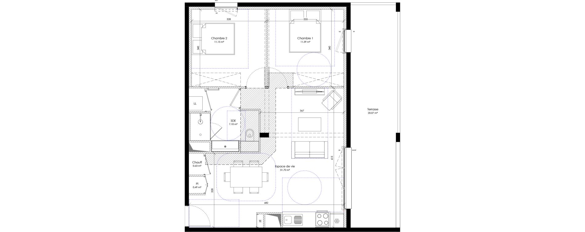 Appartement T3 de 62,47 m2 &agrave; Perpignan Les platanes - saint-jacques