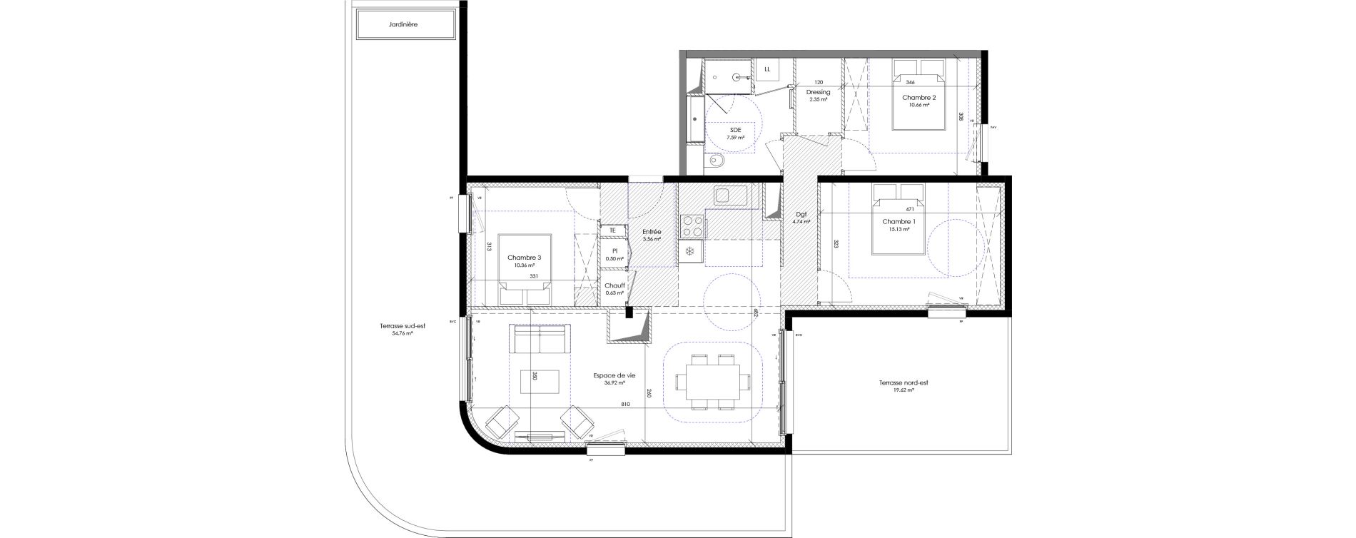 Appartement T4 de 92,44 m2 &agrave; Perpignan Les platanes - saint-jacques