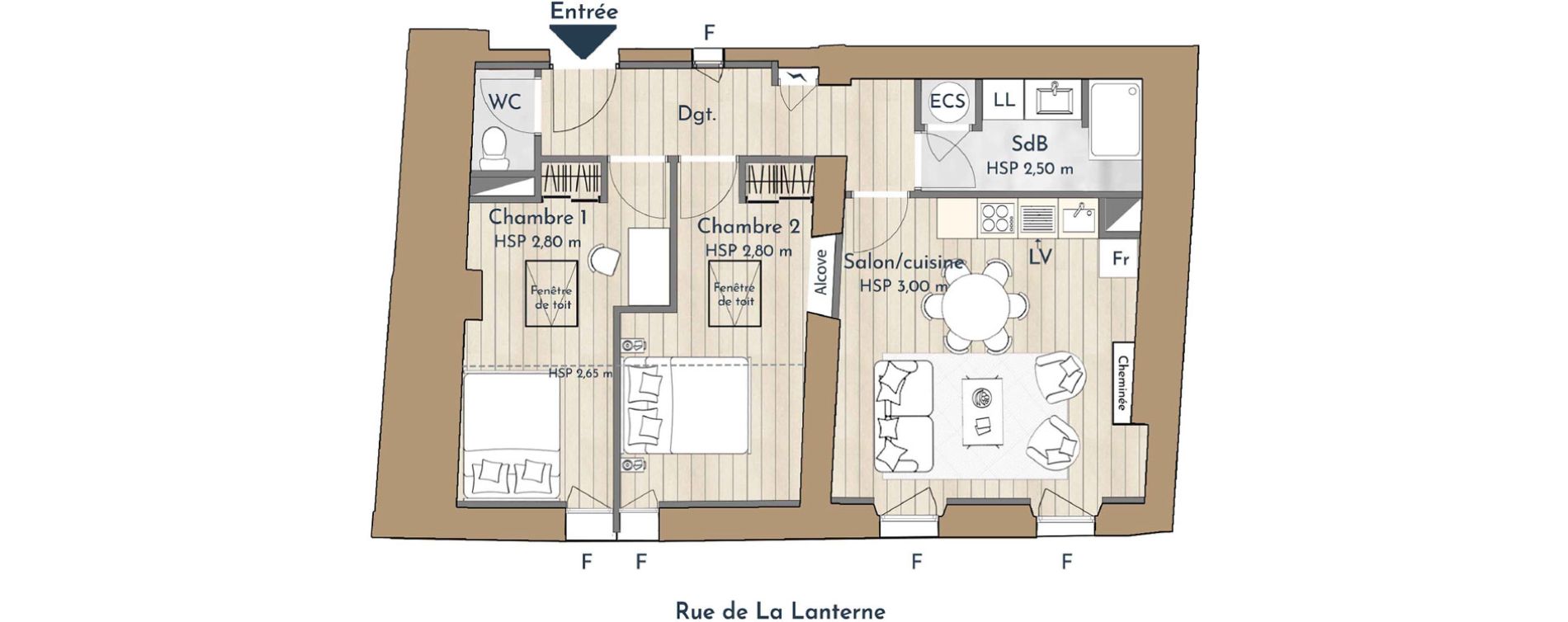 Appartement T3 de 59,50 m2 &agrave; Perpignan Saint-mathieu