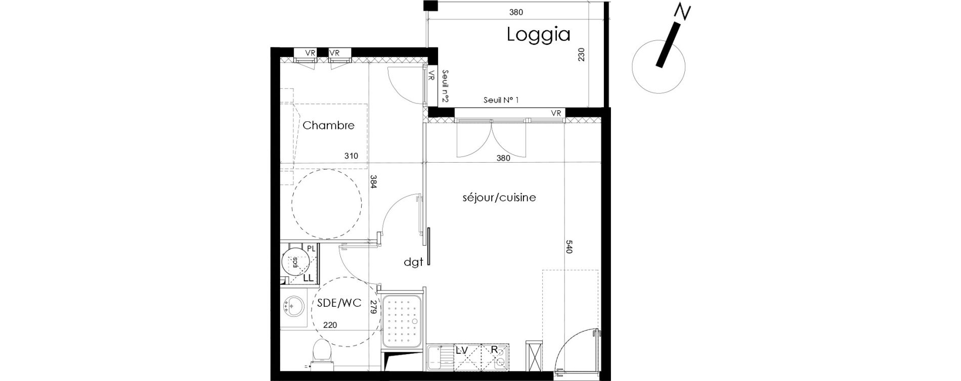 Appartement T2 de 40,10 m2 &agrave; Perpignan Sant vicens