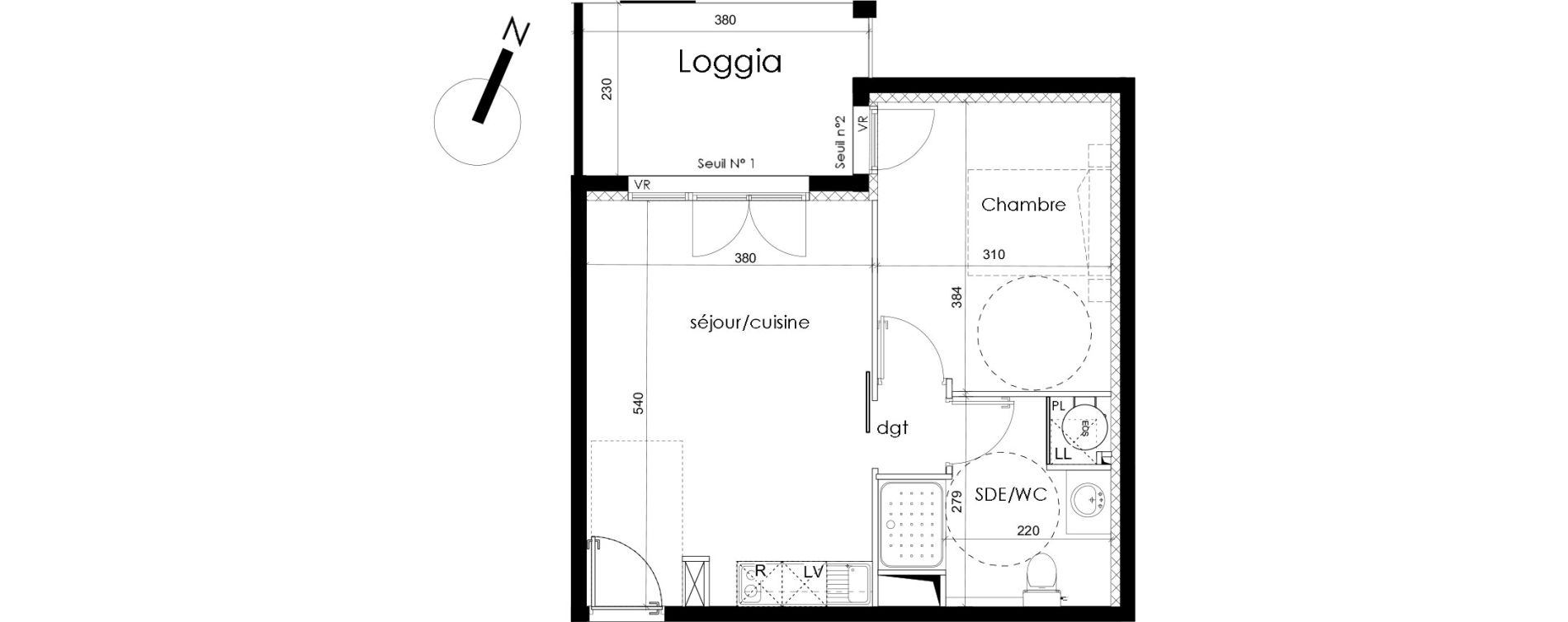 Appartement T2 de 40,10 m2 &agrave; Perpignan Sant vicens