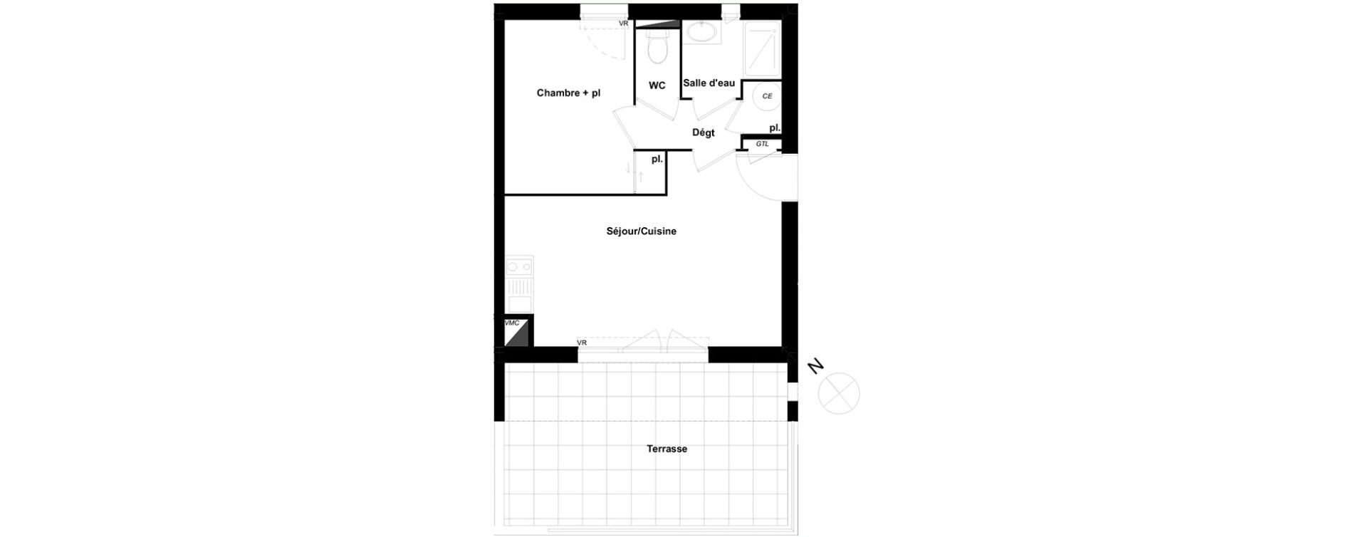 Appartement T2 de 36,70 m2 &agrave; Perpignan Les portes d espagne