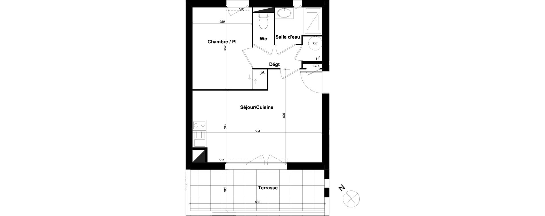 Appartement T2 de 36,40 m2 &agrave; Perpignan Les portes d espagne