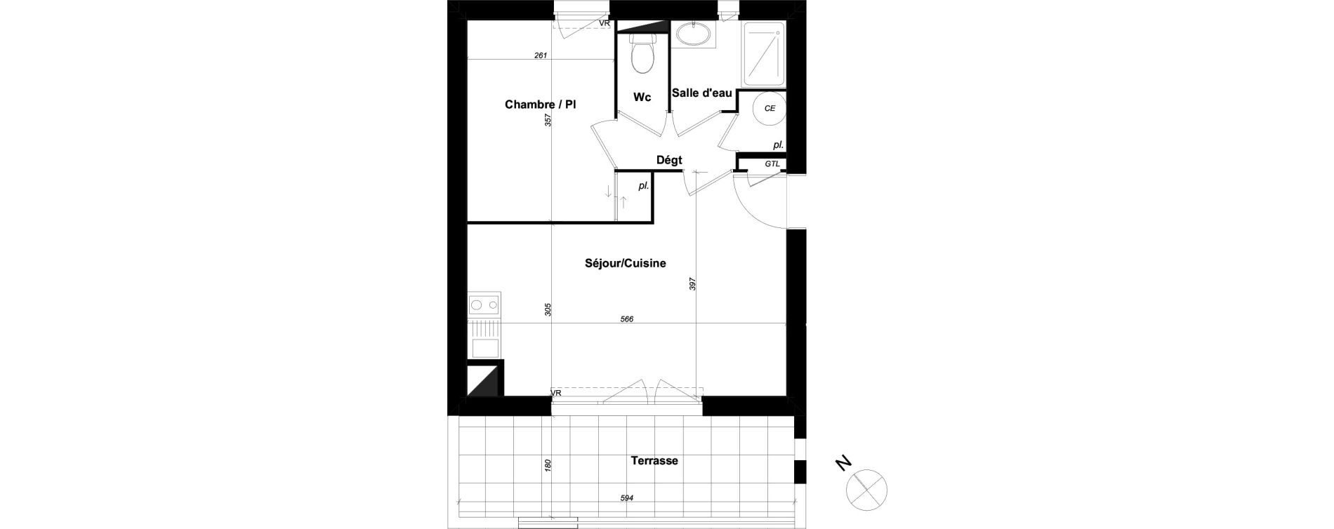 Appartement T2 de 36,08 m2 &agrave; Perpignan Les portes d espagne