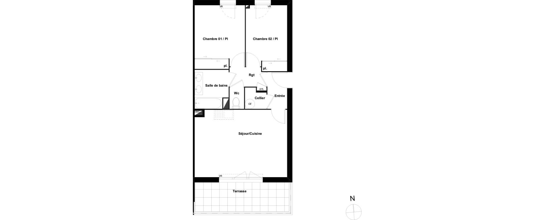 Appartement T3 de 58,70 m2 &agrave; Perpignan Les portes d espagne