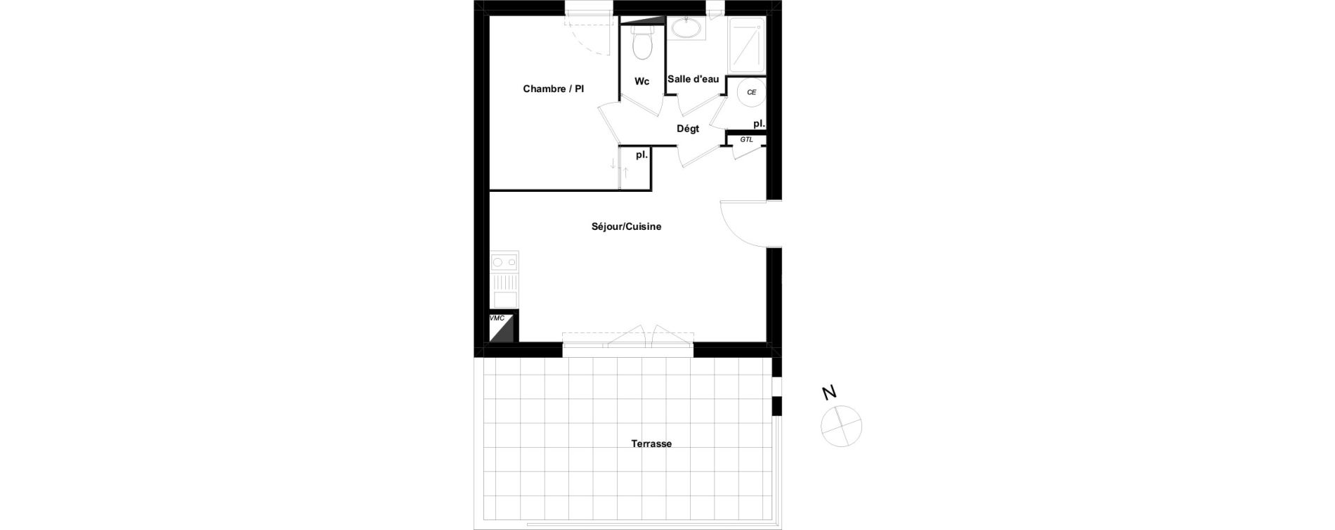 Appartement T2 de 36,70 m2 &agrave; Perpignan Les portes d espagne