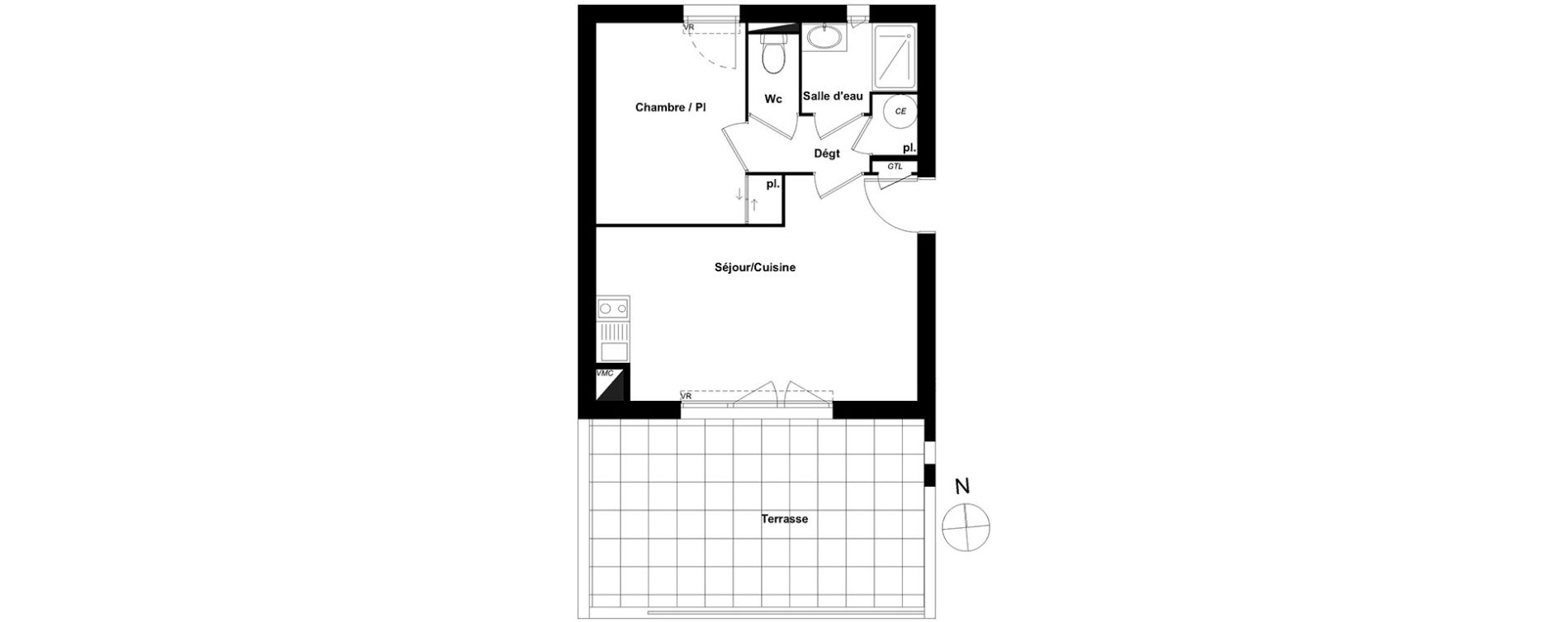 Appartement T2 de 36,70 m2 &agrave; Perpignan Les portes d espagne