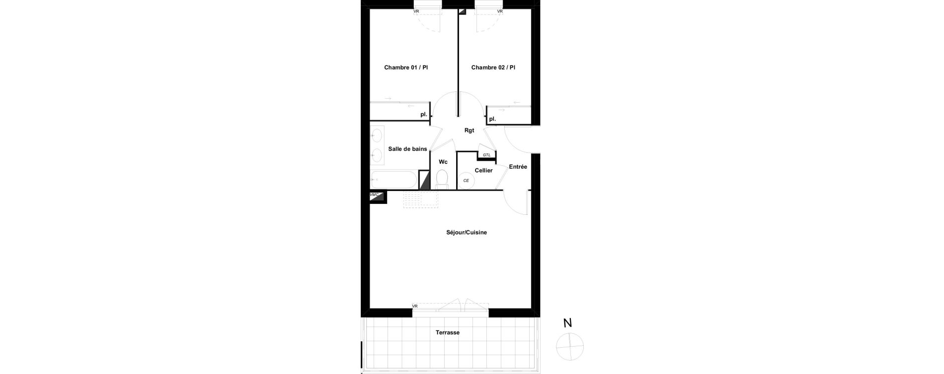 Appartement T2 de 38,70 m2 &agrave; Perpignan Les portes d espagne