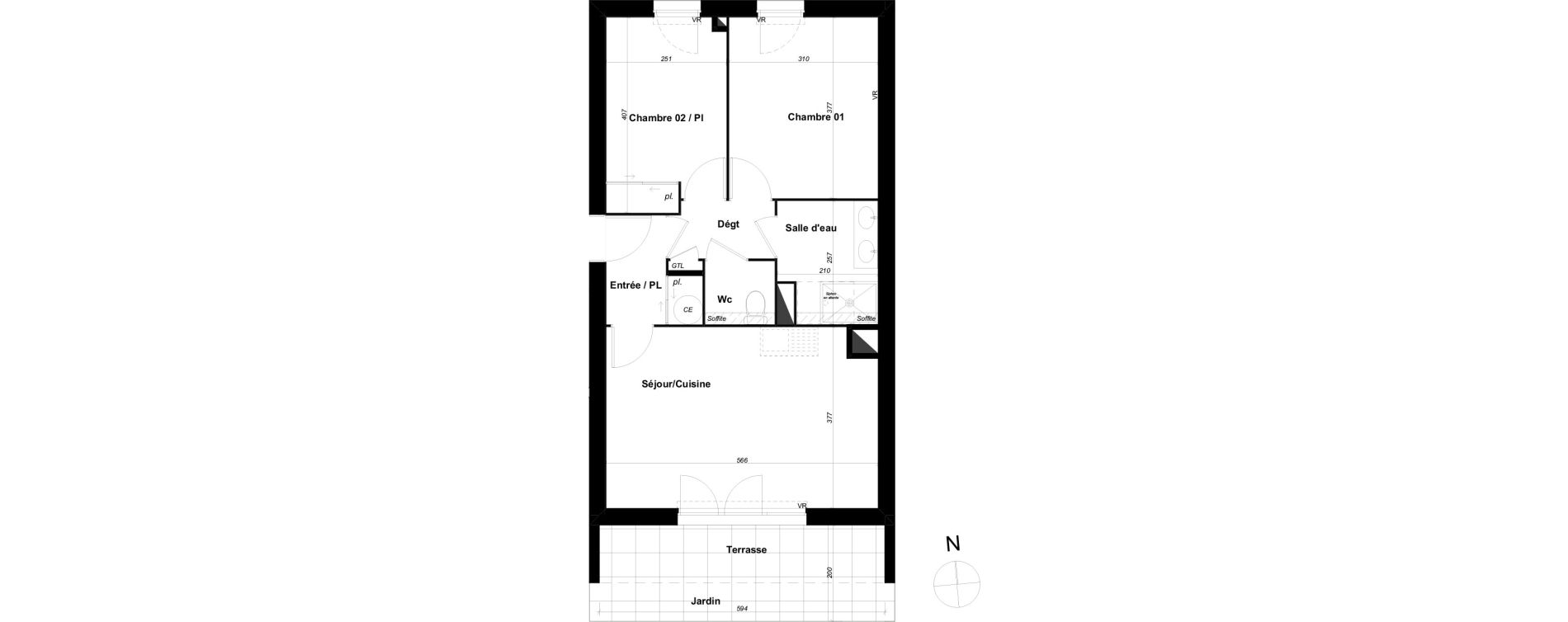 Appartement T3 de 55,53 m2 &agrave; Perpignan Les portes d espagne