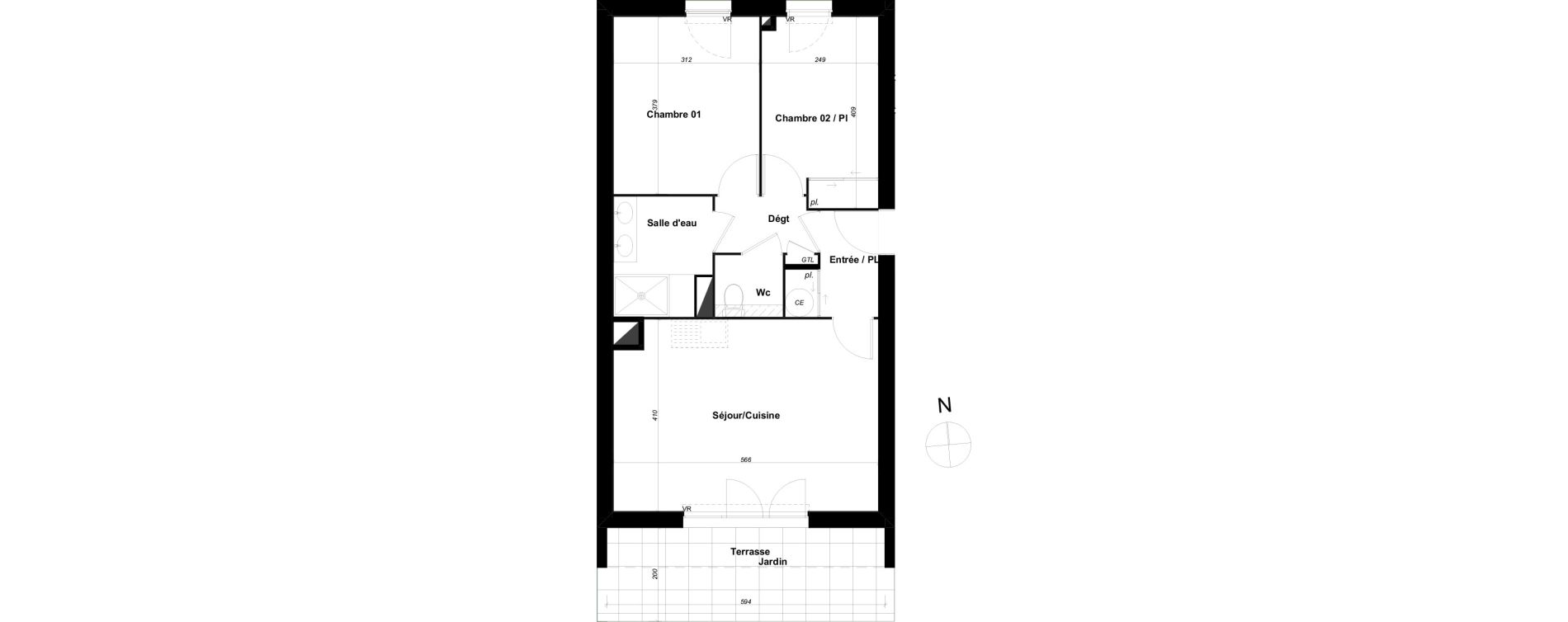 Appartement T3 de 57,54 m2 &agrave; Perpignan Les portes d espagne