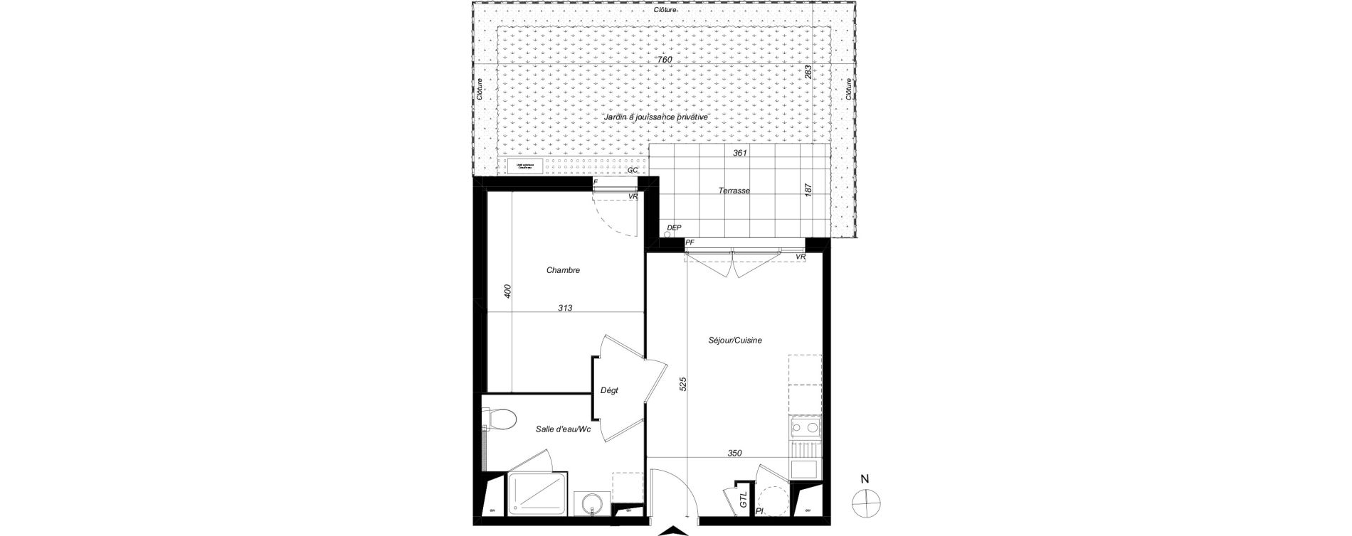 Appartement T2 de 37,13 m2 &agrave; Perpignan Porte d espagne
