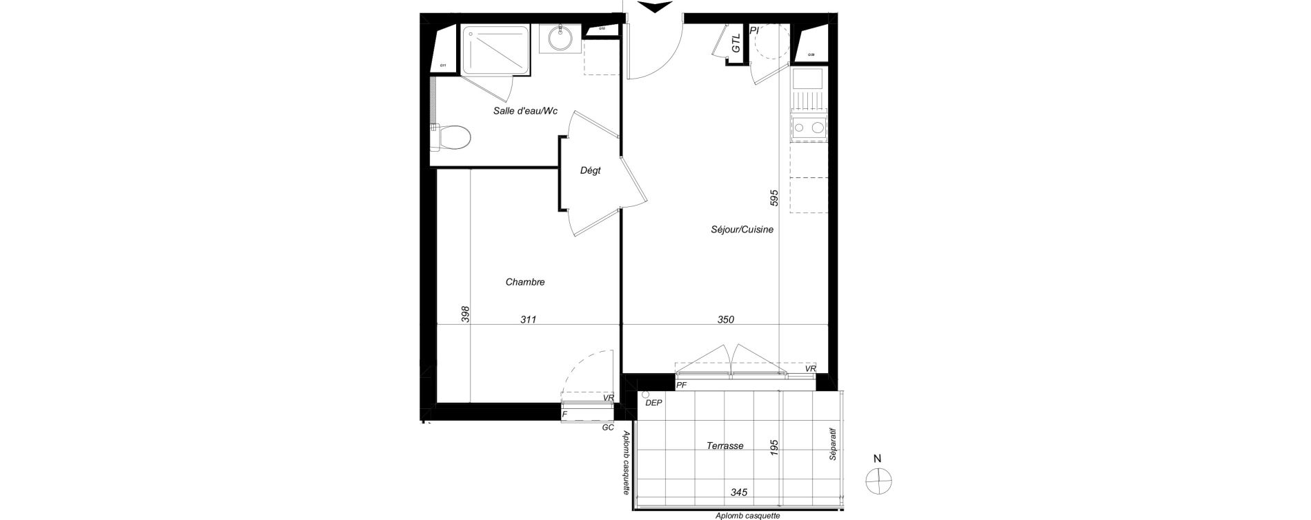 Appartement T2 de 39,52 m2 &agrave; Perpignan Porte d espagne