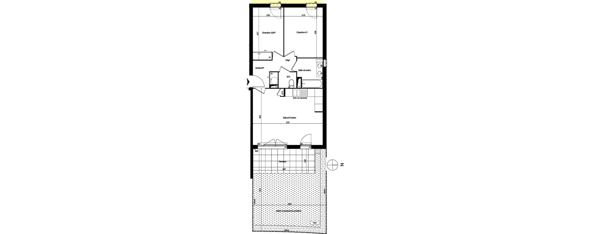 Appartement T3 de 62,04 m2 &agrave; Perpignan Porte d espagne