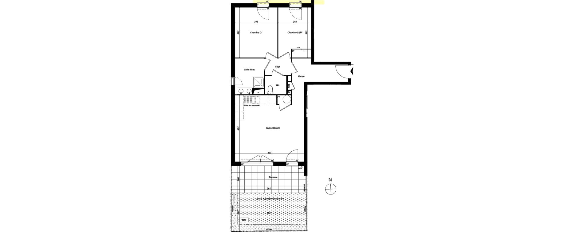 Appartement T3 de 62,95 m2 &agrave; Perpignan Porte d espagne