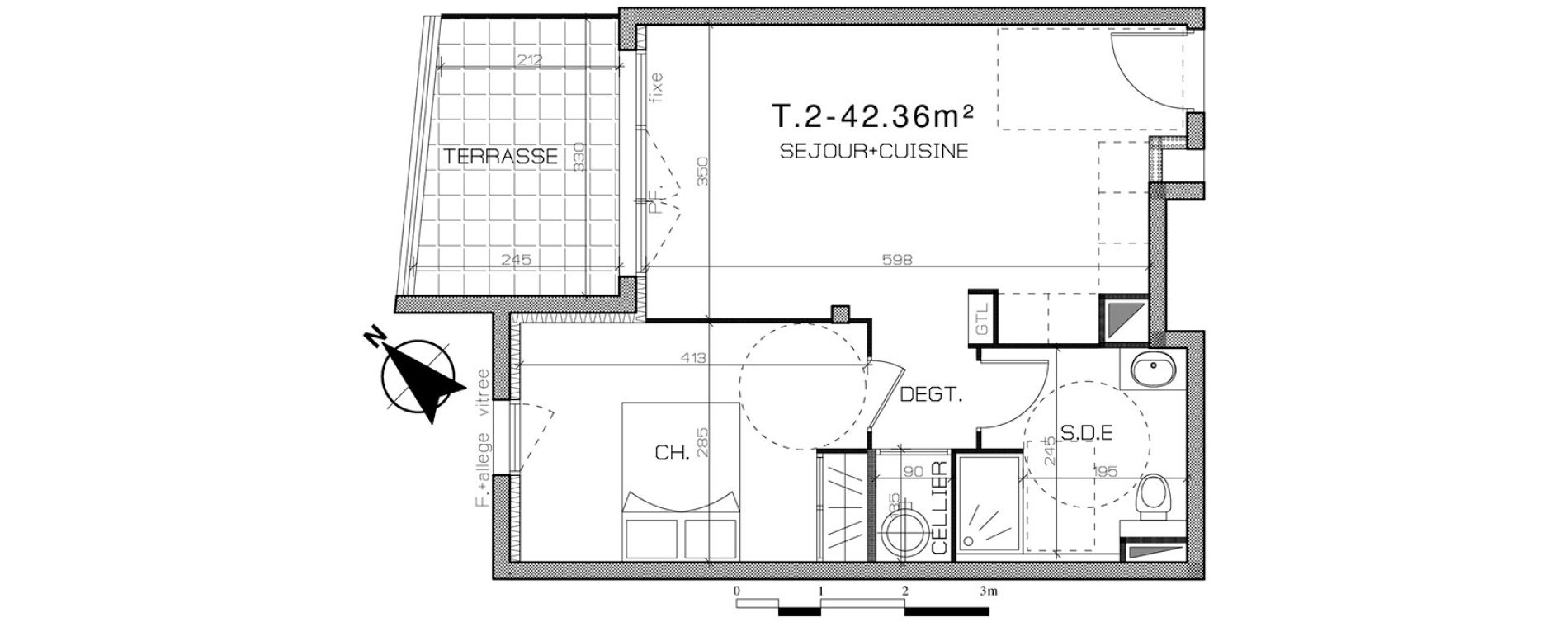 Appartement T2 de 42,36 m2 &agrave; Perpignan Centre