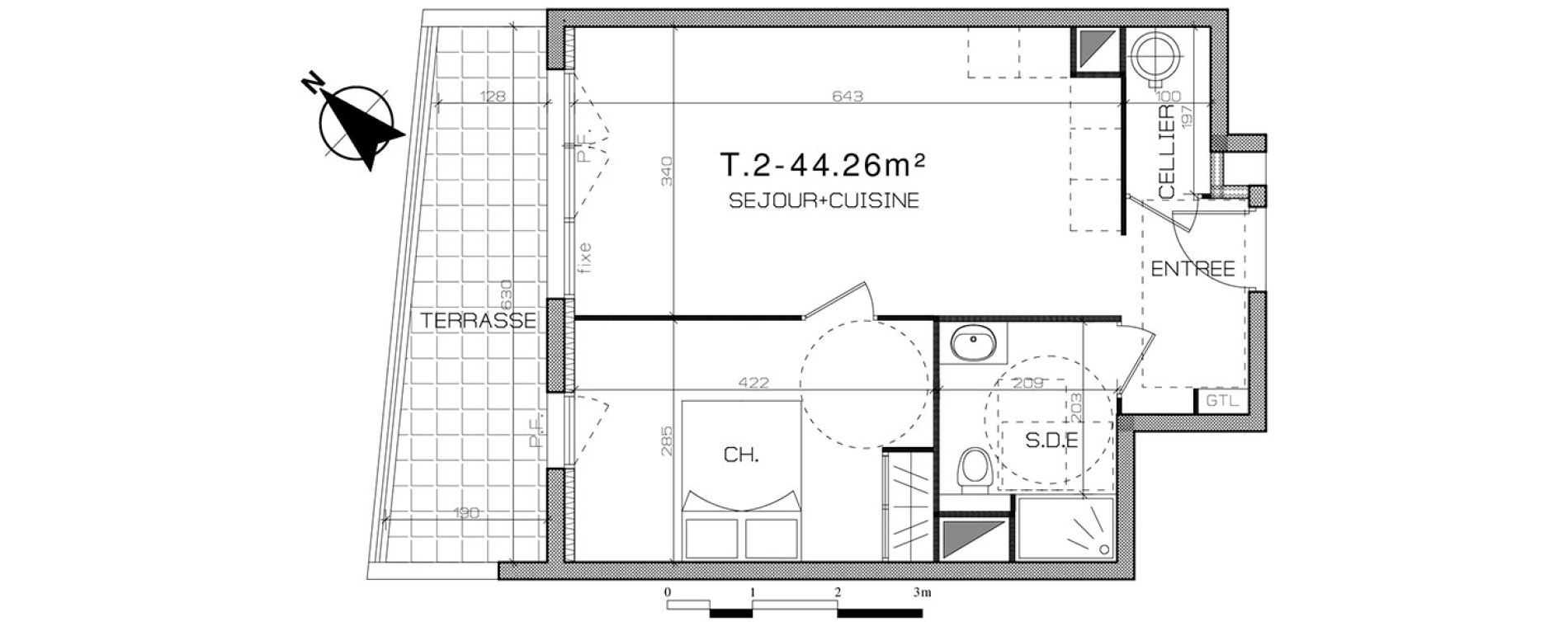 Appartement T2 de 44,26 m2 &agrave; Perpignan Centre