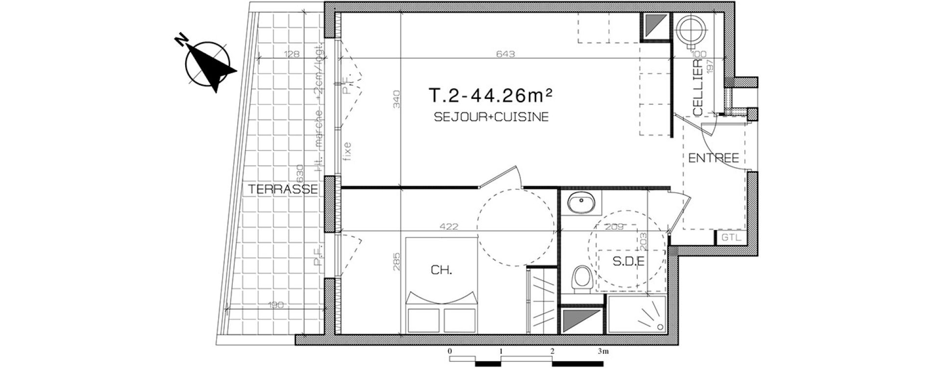 Appartement T2 de 44,26 m2 &agrave; Perpignan Centre