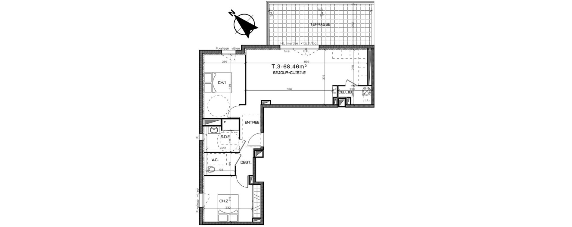 Appartement T3 de 68,46 m2 &agrave; Perpignan Centre