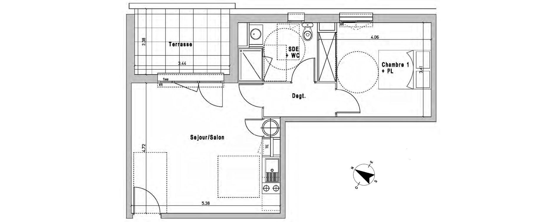 Appartement T2 de 45,80 m2 &agrave; Perpignan Serrat d'en vaquer