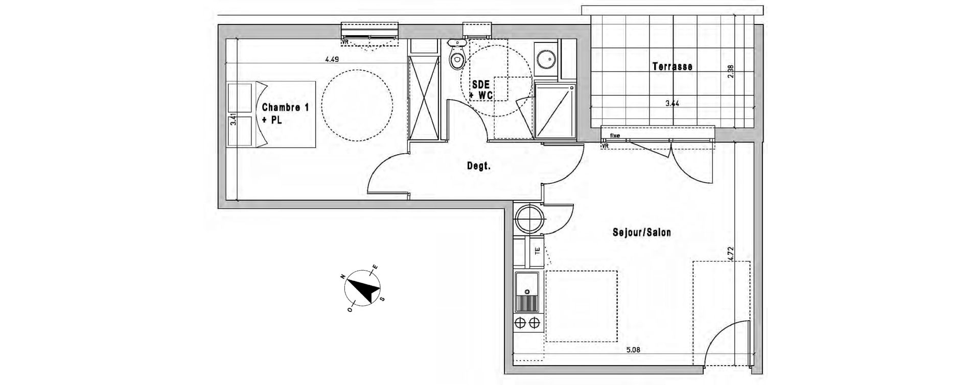 Appartement T2 de 46,04 m2 &agrave; Perpignan Serrat d'en vaquer