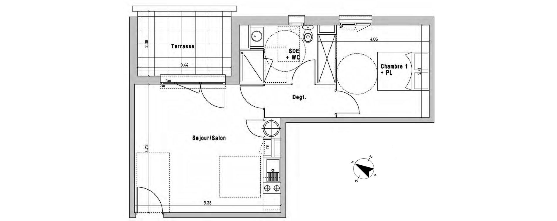 Appartement T2 de 45,80 m2 &agrave; Perpignan Serrat d'en vaquer