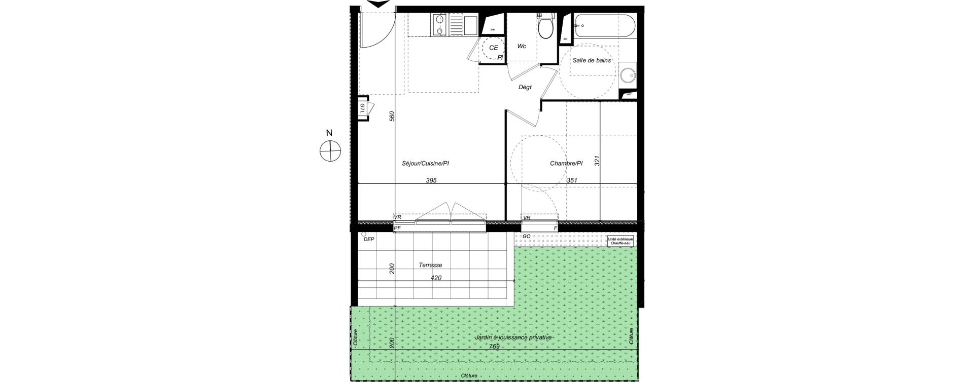 Appartement T2 de 40,29 m2 &agrave; Perpignan Porte d espagne
