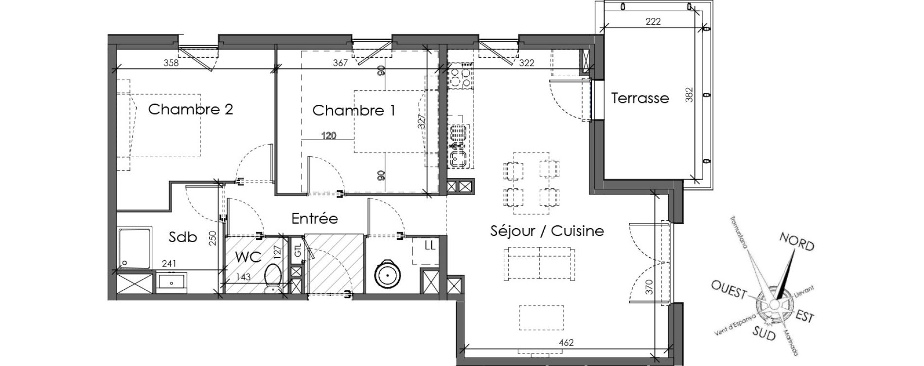 Appartement T3 de 64,70 m2 &agrave; Perpignan Saint assiscle