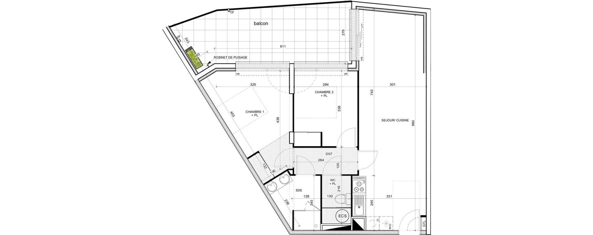 Appartement T3 de 63,50 m2 &agrave; Port-Vendres Centre