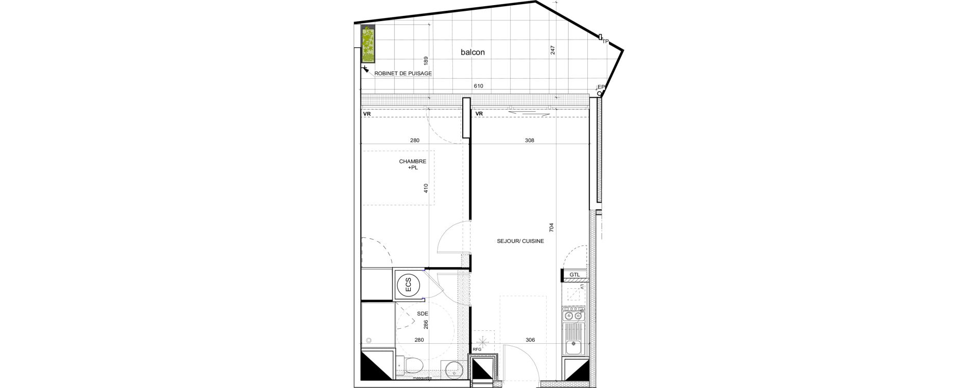 Appartement T2 de 38,10 m2 &agrave; Port-Vendres Centre