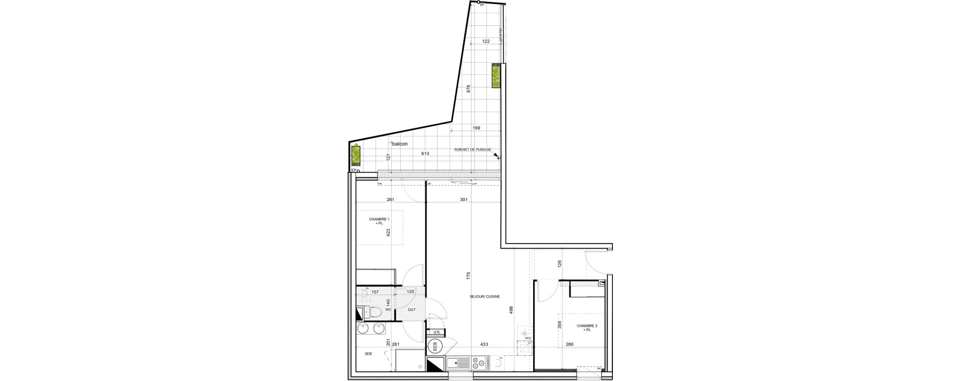 Appartement T3 de 64,30 m2 &agrave; Port-Vendres Centre