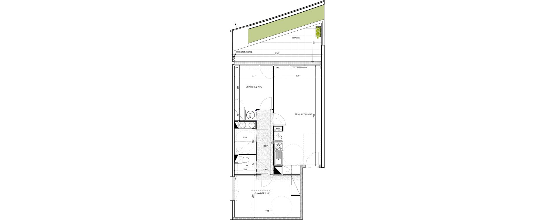 Appartement T3 de 58,70 m2 &agrave; Port-Vendres Centre