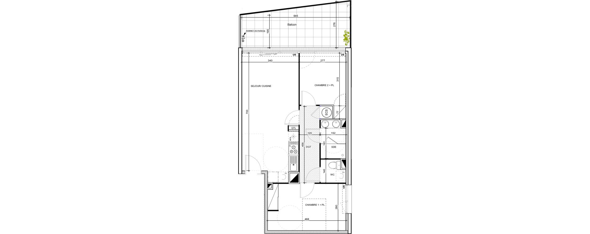 Appartement T3 de 58,20 m2 &agrave; Port-Vendres Centre