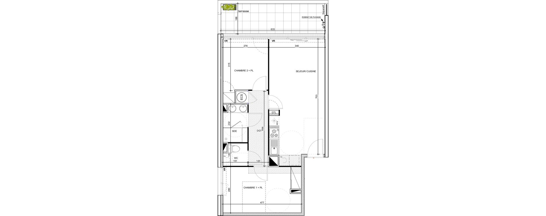 Appartement T3 de 58,40 m2 &agrave; Port-Vendres Centre