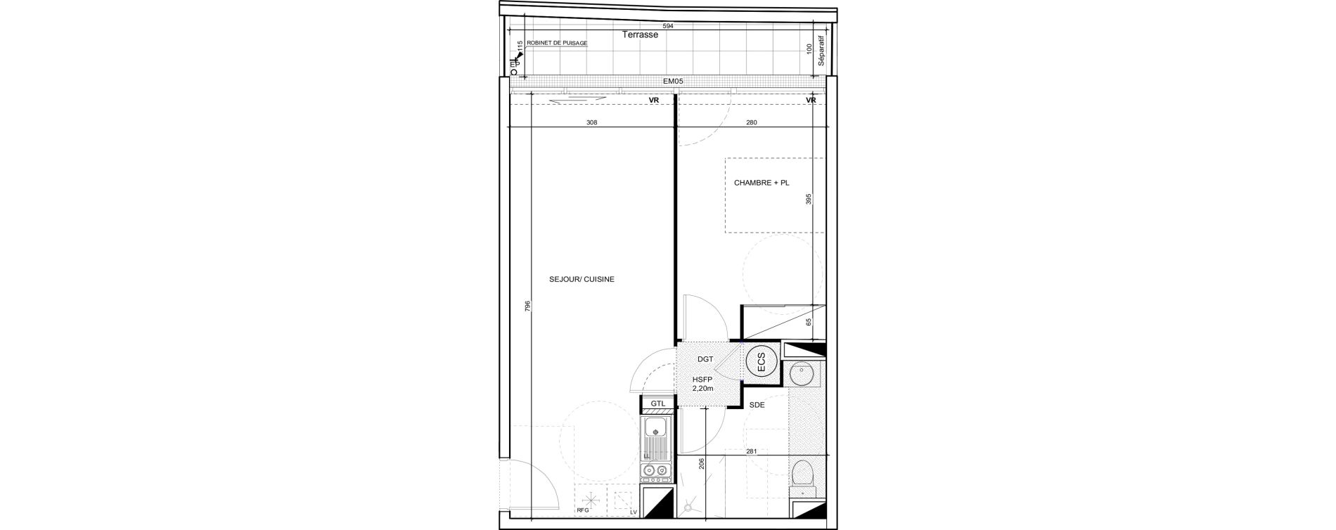 Appartement T2 de 45,40 m2 &agrave; Port-Vendres Centre